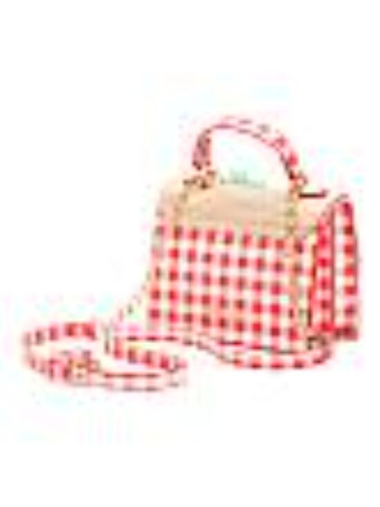 NEW Betsey Johnson Straw Handbag with Red Gingham & Strawberry Accents - Picture 9 of 9